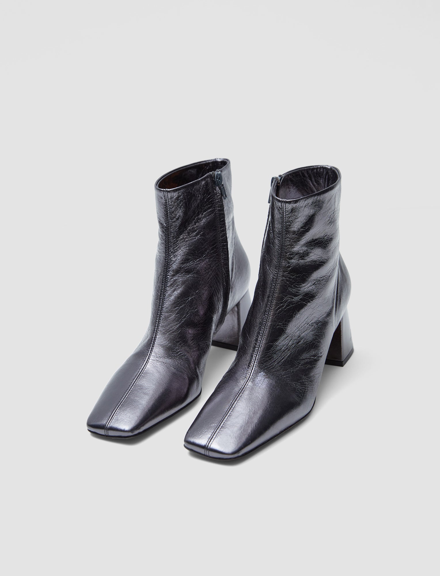 silver-bottines-en-cuir-metallise-a-talon-JOSEPH