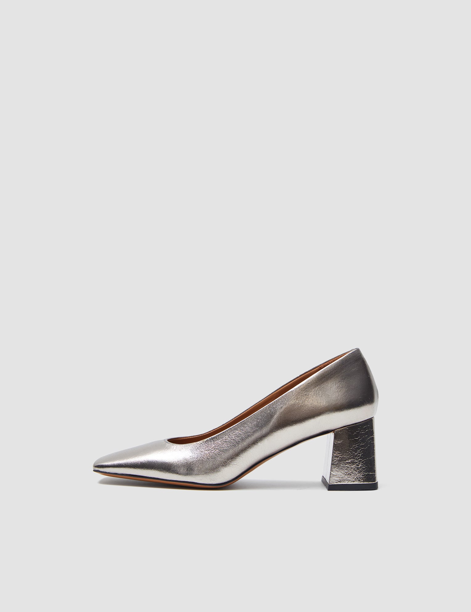 Gold Heeled Metallic Leather Shoes - Joseph