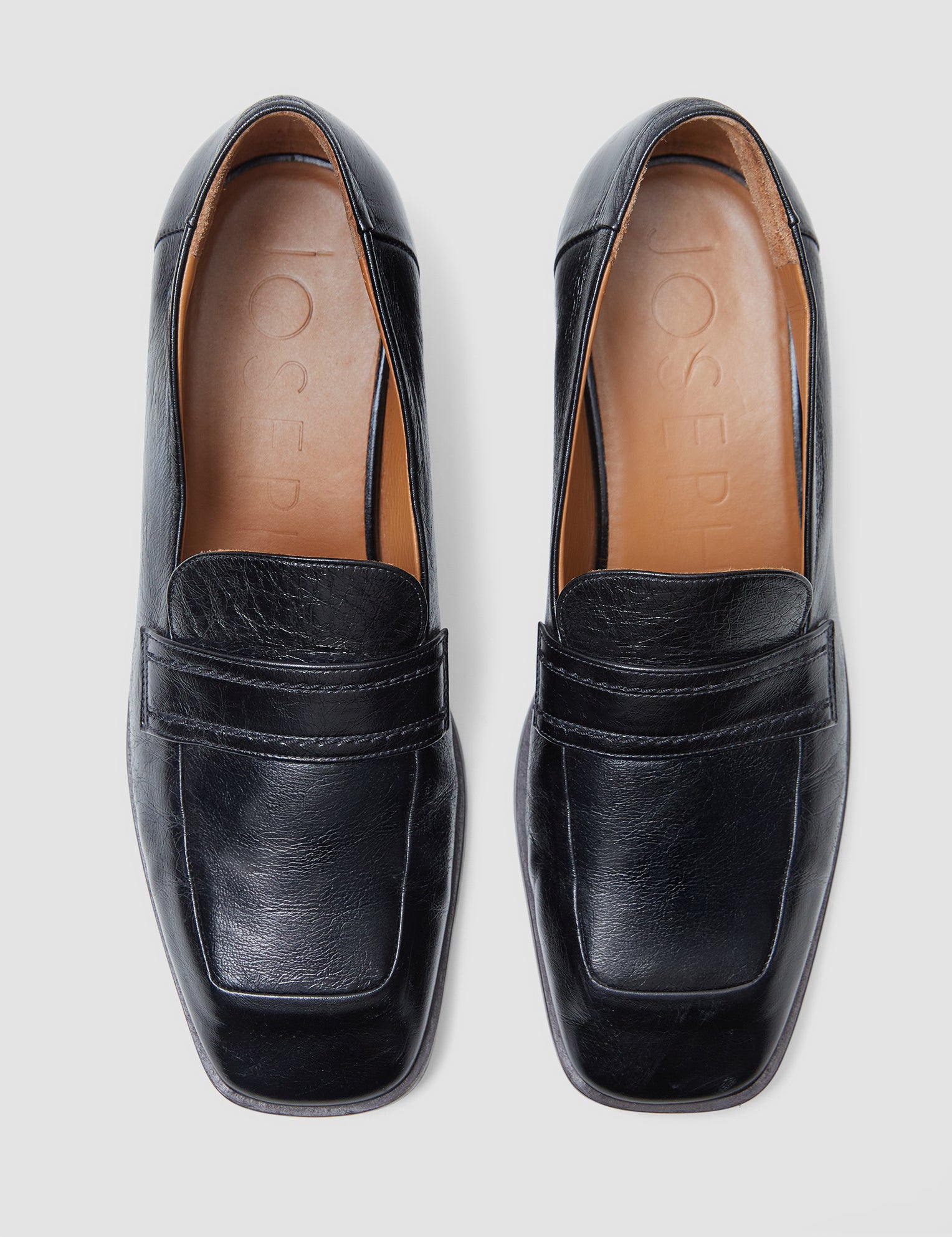 Black Leather Penny Loafers - Joseph