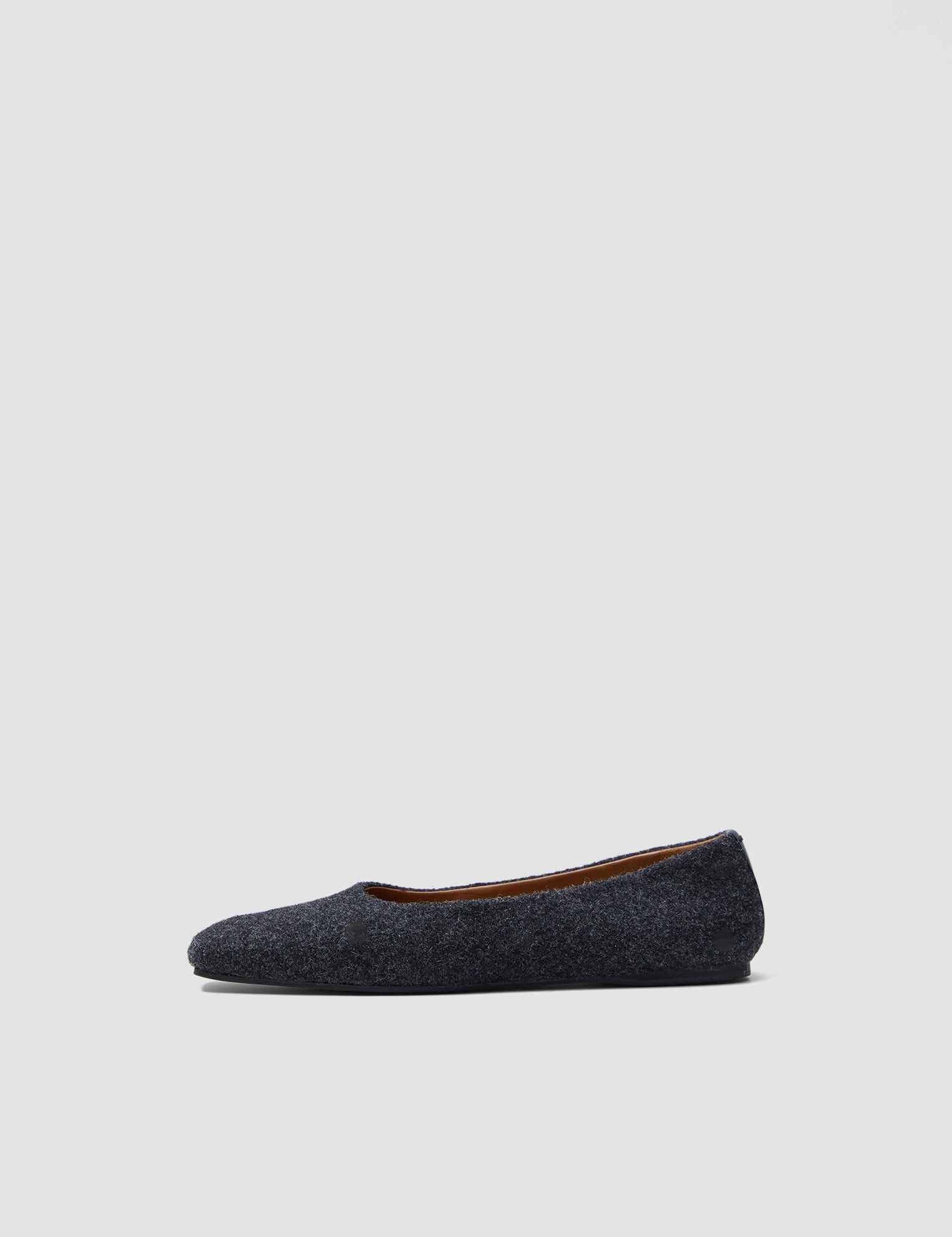 Grey Textured Wool Ballerinas - Joseph