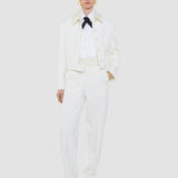 White Aix Tailored Crepe Trousers - Joseph