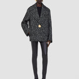 Black Agar Donegal Tweed Wool Coat - Joseph