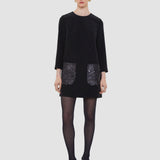 Black Bixio Satin Twill Dress - Joseph