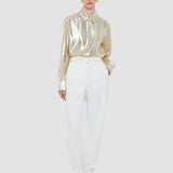 Gold Capri Lamé Silk Blouse - Joseph