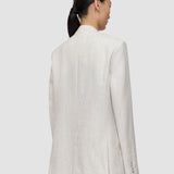 Grey Ferula Textured Cotton Linen Jacket - Joseph