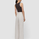 Grey Arven Textured Cotton Linen Trousers - Joseph