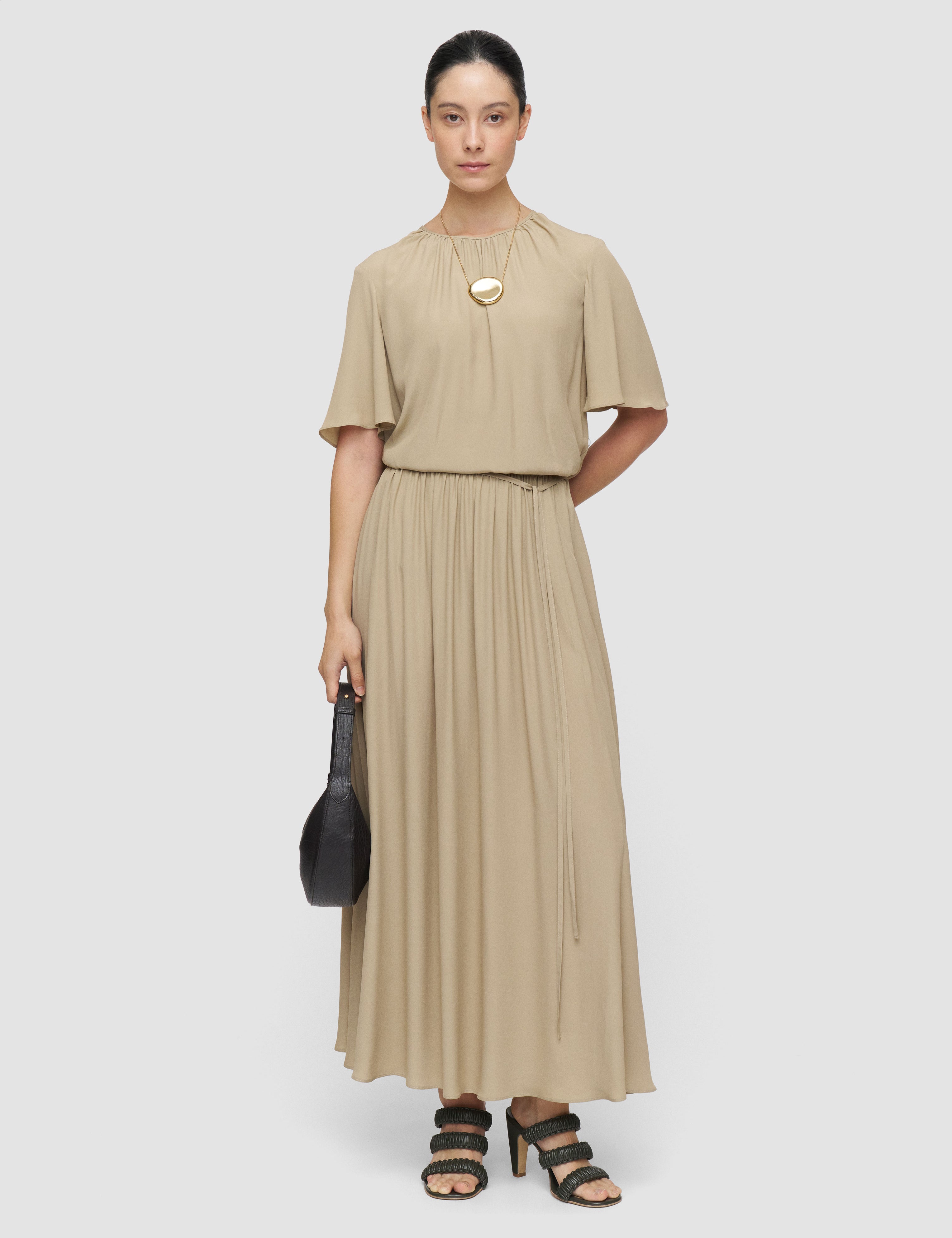 Green Elba Silk Blend Crepe Skirt - Joseph
