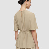 Green Libby Silk Blend Crepe Top - Joseph
