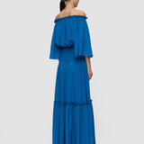 Blue Folia Textured Silk Skirt - Joseph