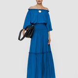 Blue Emi Textured Silk Top - Joseph