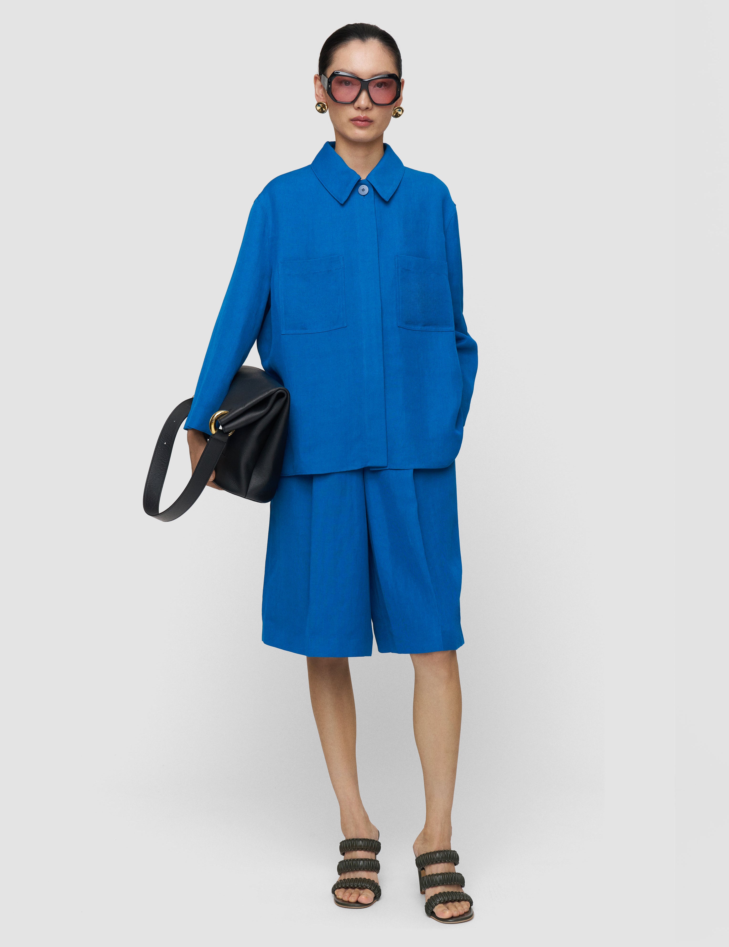 Blue Simi Linen Blend Shirt - Joseph