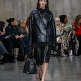 Manteau Curbar en cuir brillant