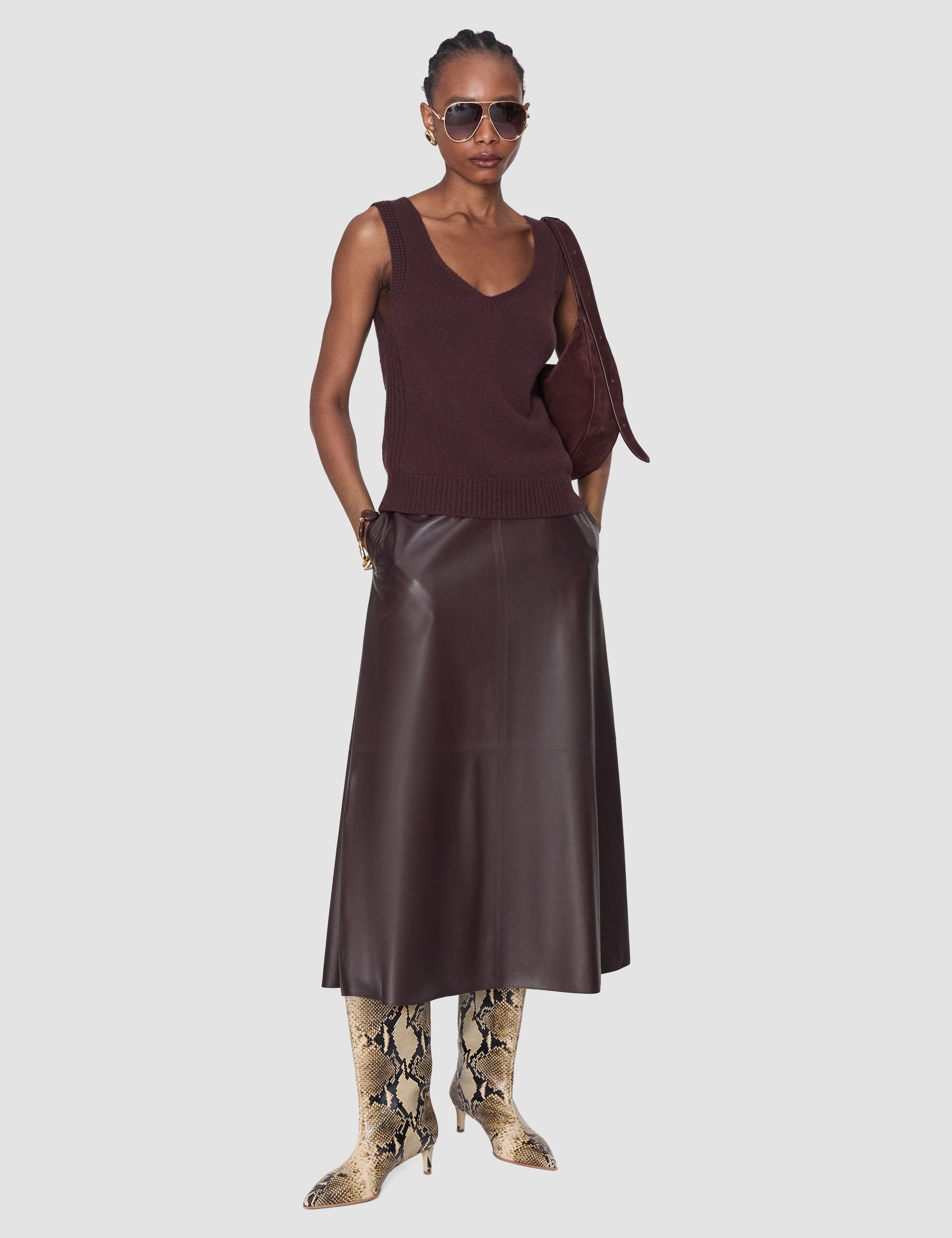 Purple Aba Pure Cashmere Tank Top - Joseph