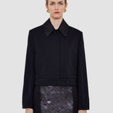Black Abbe Tailored Crepe Jacket - Joseph