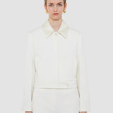 White Abbe Tailored Crepe Jacket - Joseph