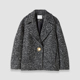 Black Agar Donegal Tweed Wool Coat - Joseph