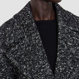 Black Agar Donegal Tweed Wool Coat - Joseph