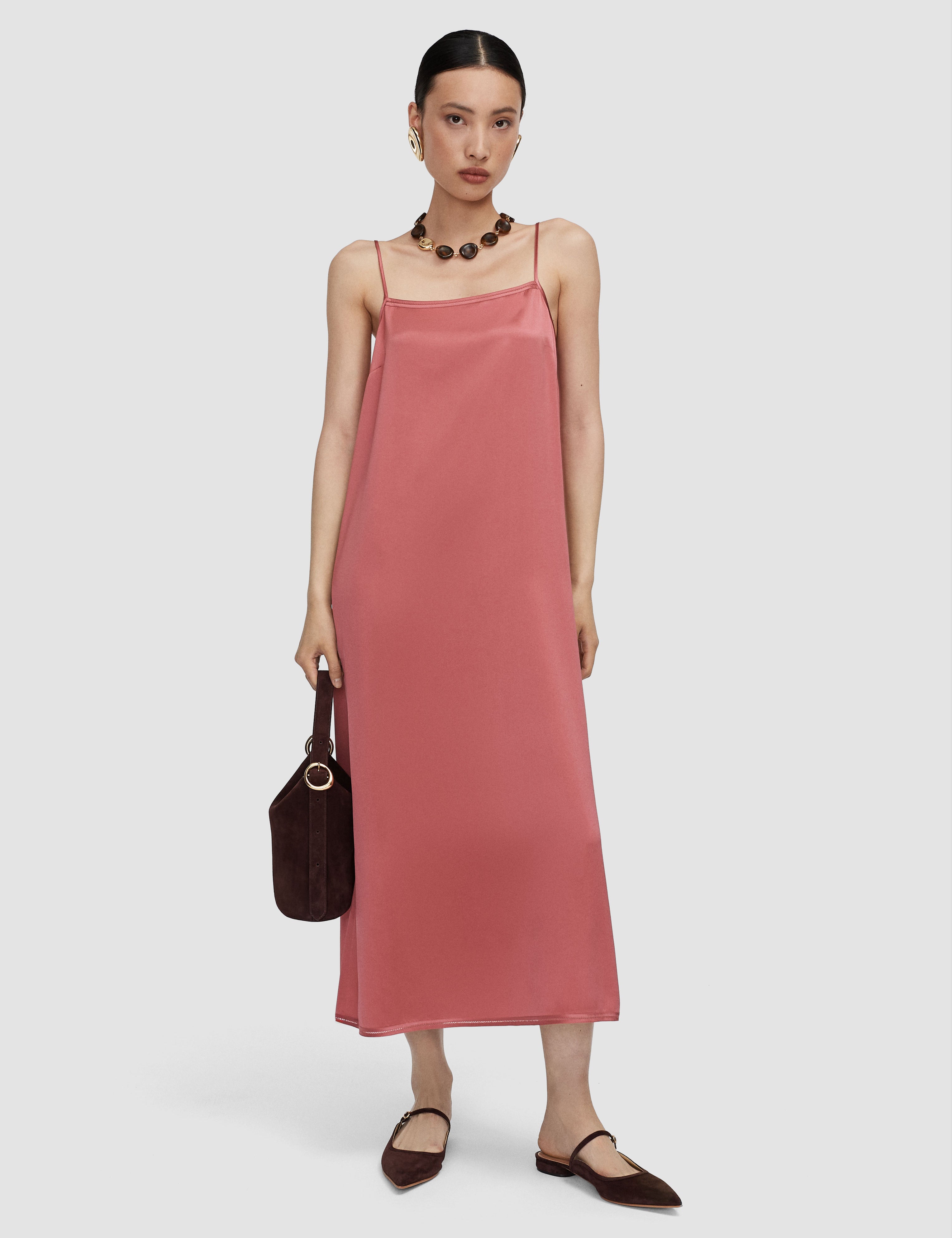 Pink Agnes Silk Satin Dress - Joseph