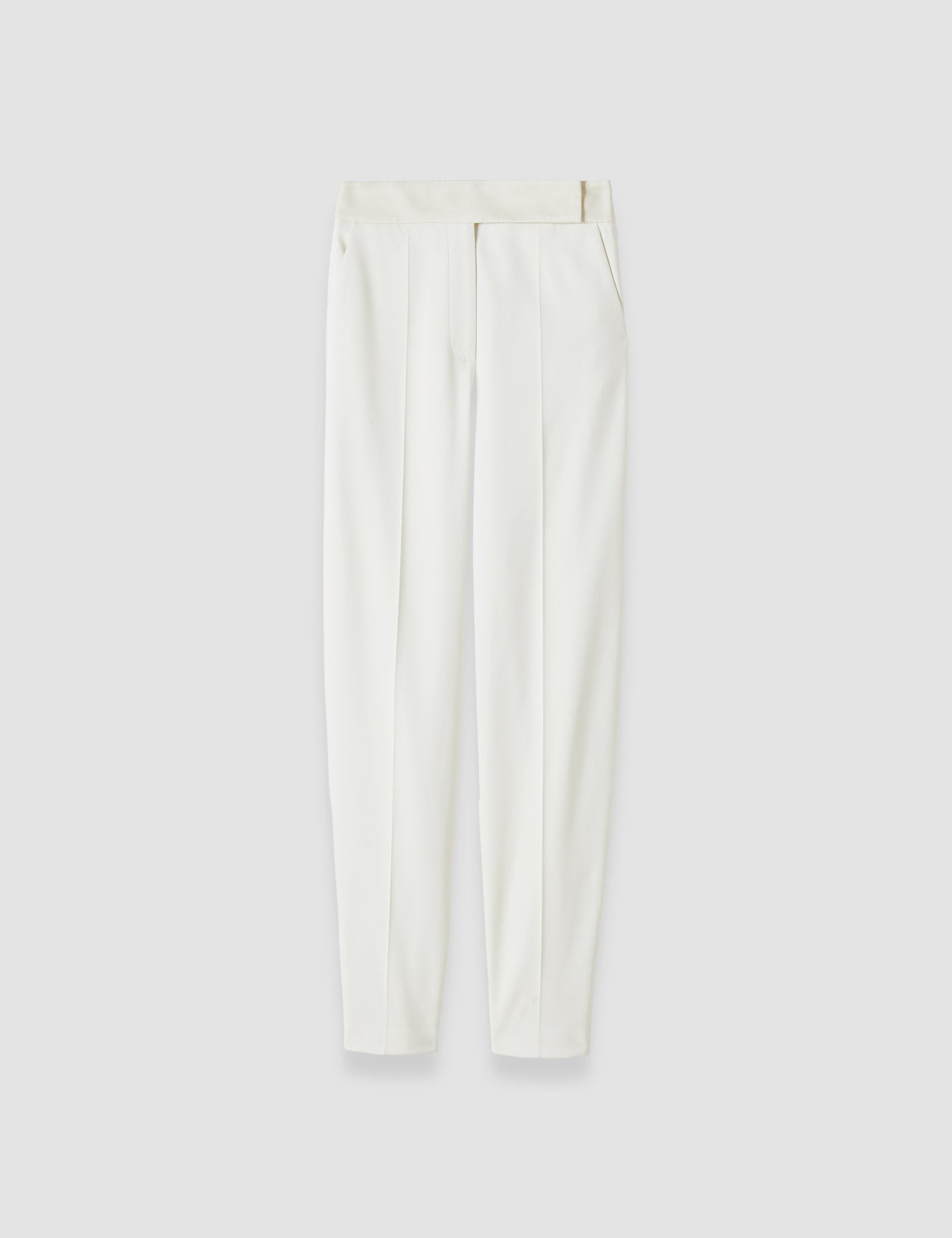 White Aix Tailored Crepe Trousers - Joseph