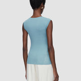 Blue Alaou Sheer Linen Blend Knit Vest Top - Joseph