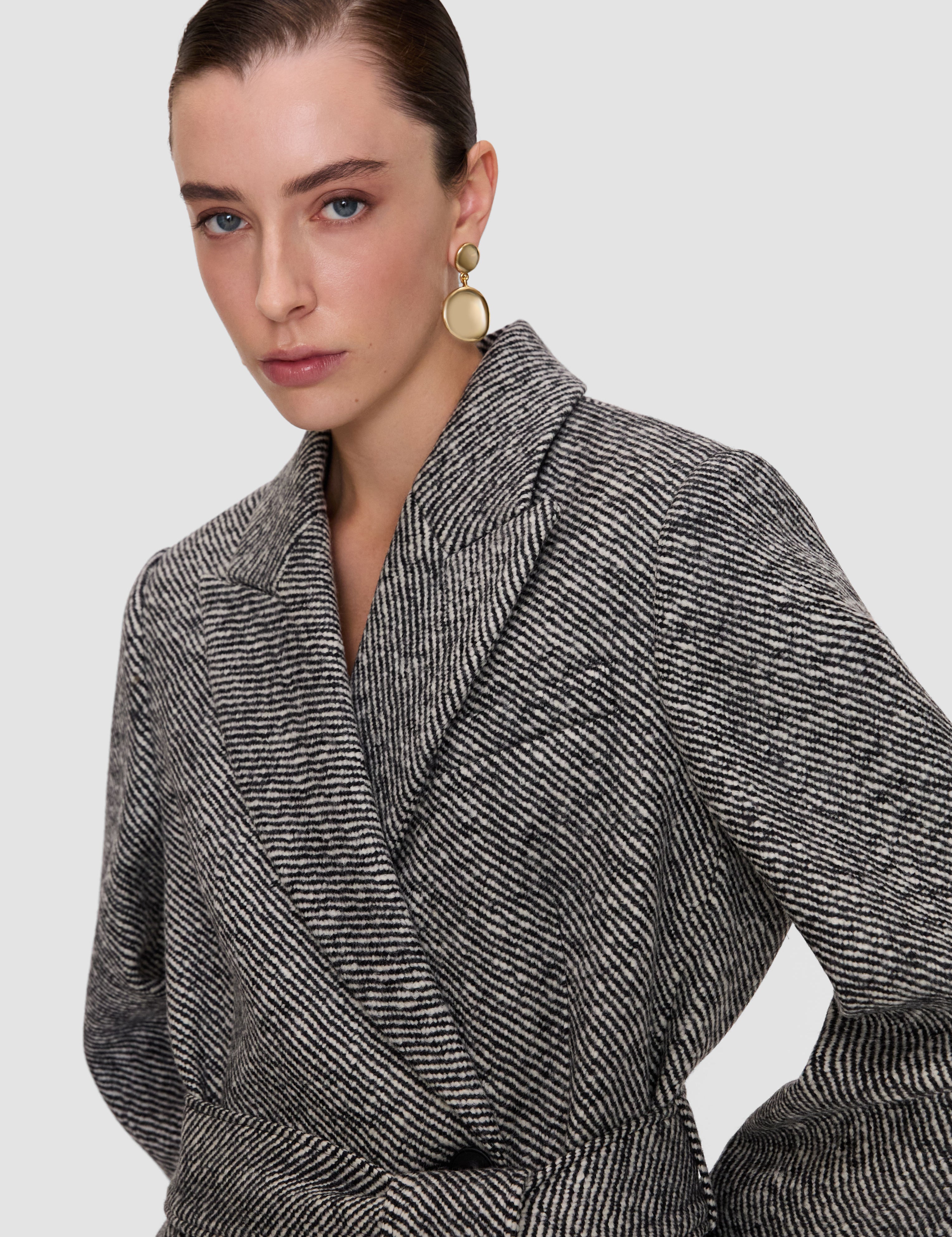 Grey Alessio Wool Twill Coat - Joseph