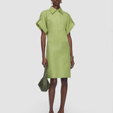 Green Ali Fluid Cotton Linen Dress - Joseph