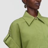 Green Ali Fluid Cotton Linen Dress - Joseph