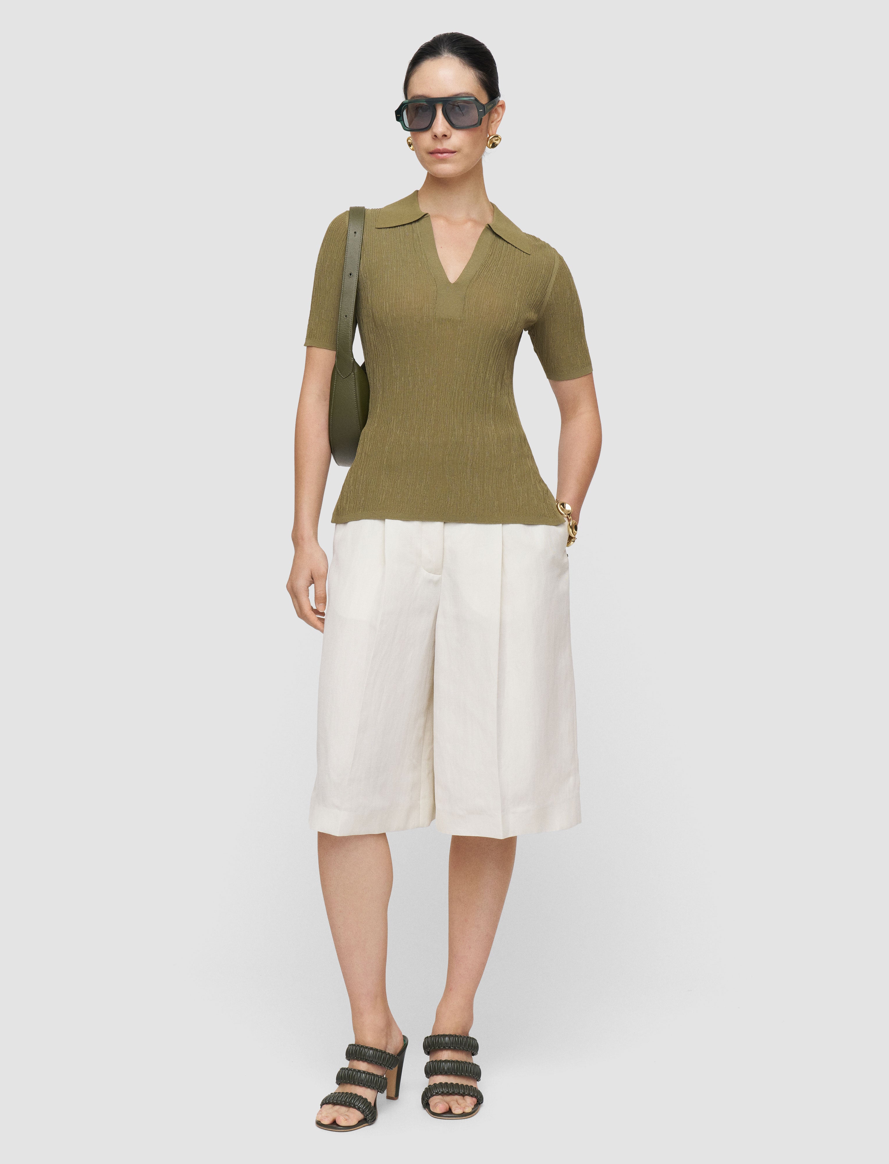 vert-polo-aliane-en-viscose-froissee-JOSEPH
