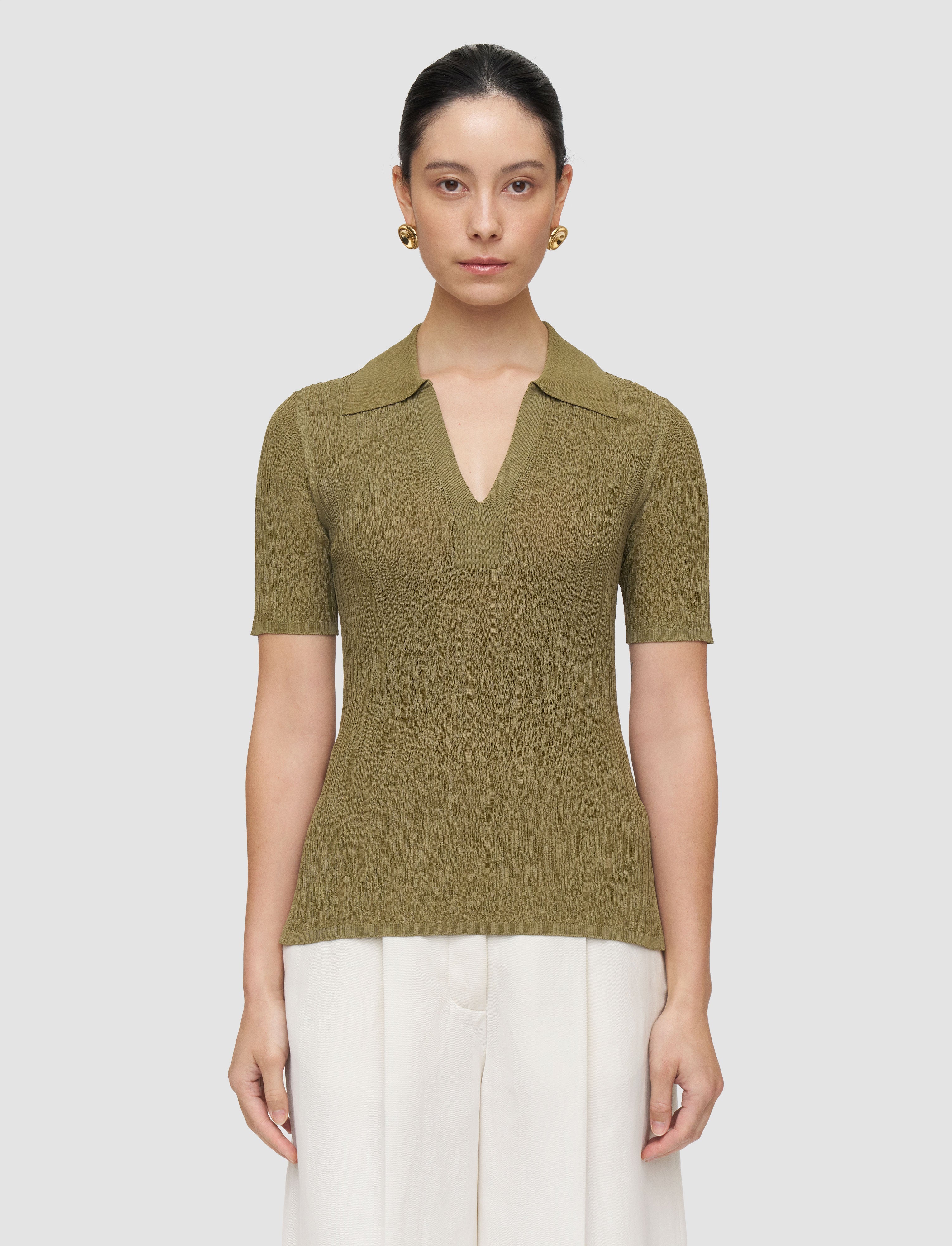 vert-polo-aliane-en-viscose-froissee-JOSEPH