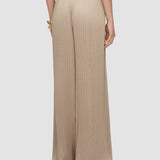 Beige Amber Pleated Satin Trousers - Joseph