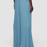 Blue Amber Pleated Satin Trousers - Joseph