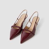 Red Anisa Patent Leather Sling Back Shoes - Joseph