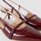 Red Anisa Patent Leather Sling Back Shoes - Joseph