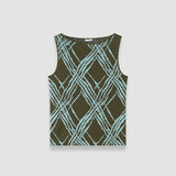 Aouda Check Cotton Silk Knit Top