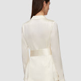 White Archer Silk Satin Jacket - Joseph
