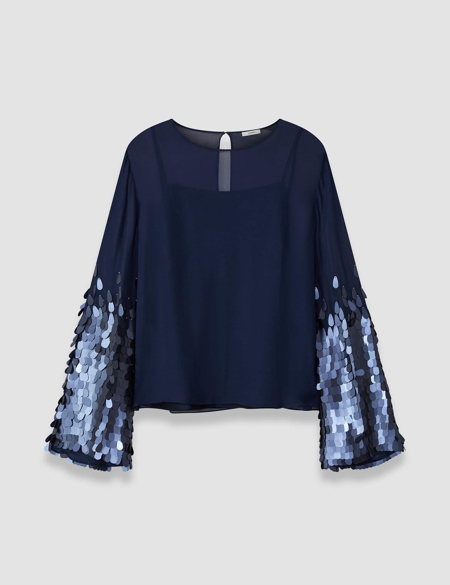 Blue Ariane Chiffon Sequins Blouse - Joseph