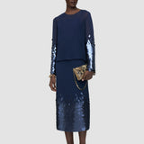Blue Ariane Chiffon Sequins Blouse - Joseph