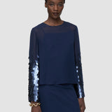 Blue Ariane Chiffon Sequins Blouse - Joseph