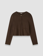Brown Artemis Light Viscose Knit Cardigan - Joseph
