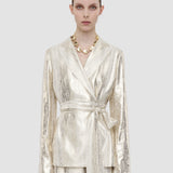 Asher Silk Snake Lamé Jacket