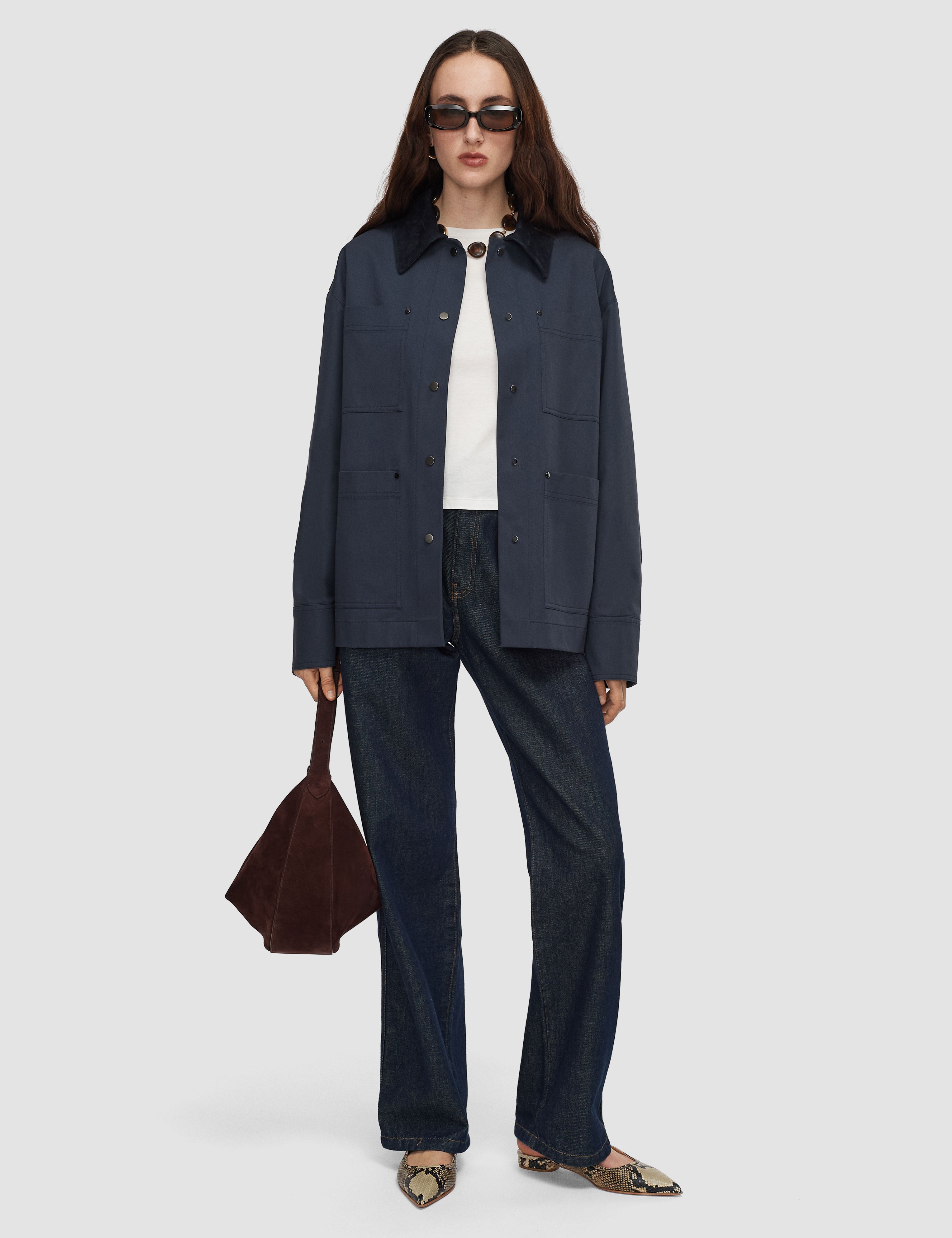 Blue Athos Cotton Blend Coat - Joseph