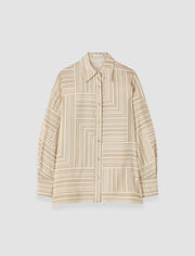Beige Atlan Printed Silk Blouse - Joseph