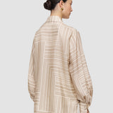 Beige Atlan Printed Silk Blouse - Joseph