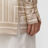 Beige Atlan Printed Silk Blouse - Joseph