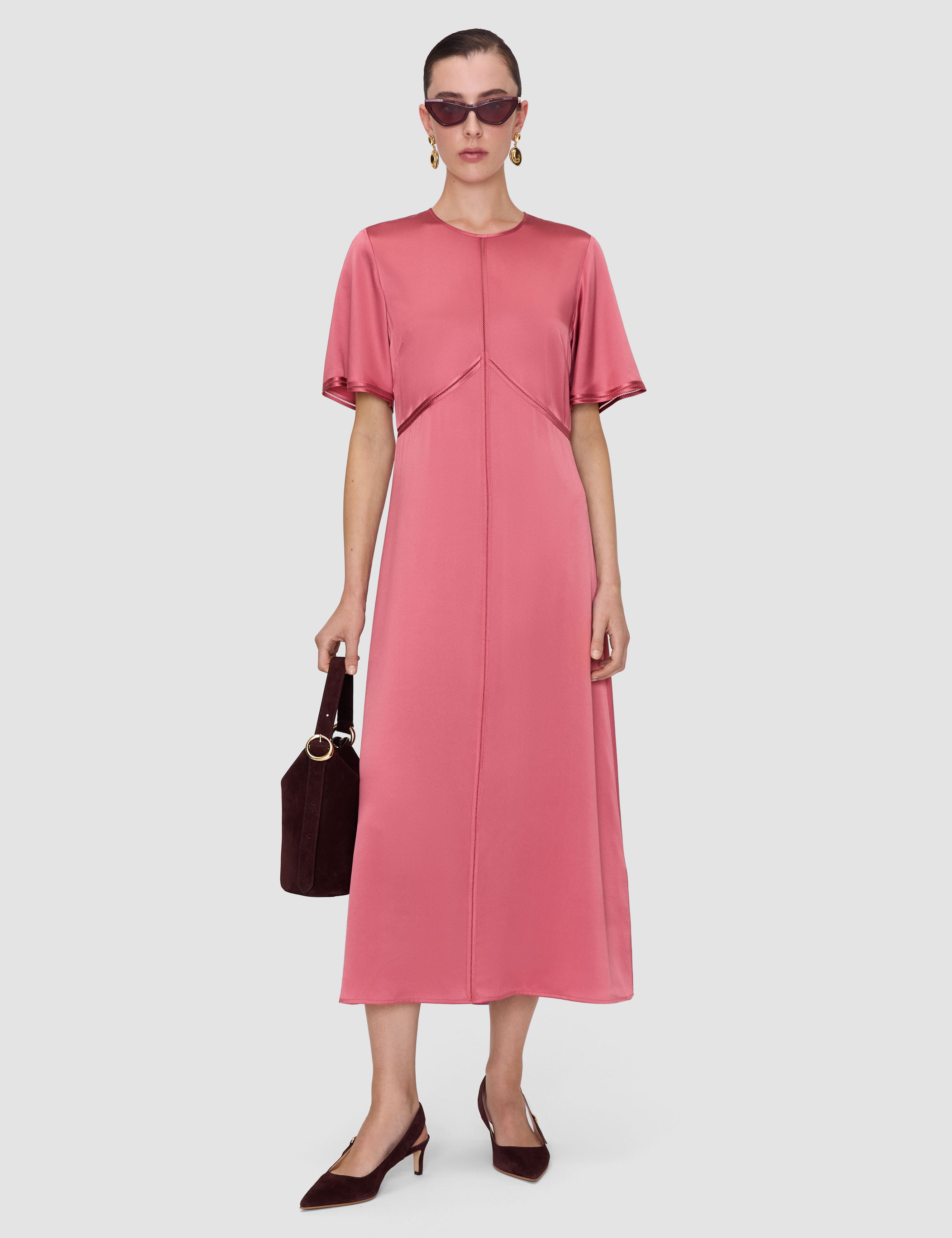 Pink Aura Silk Satin Dress - Joseph