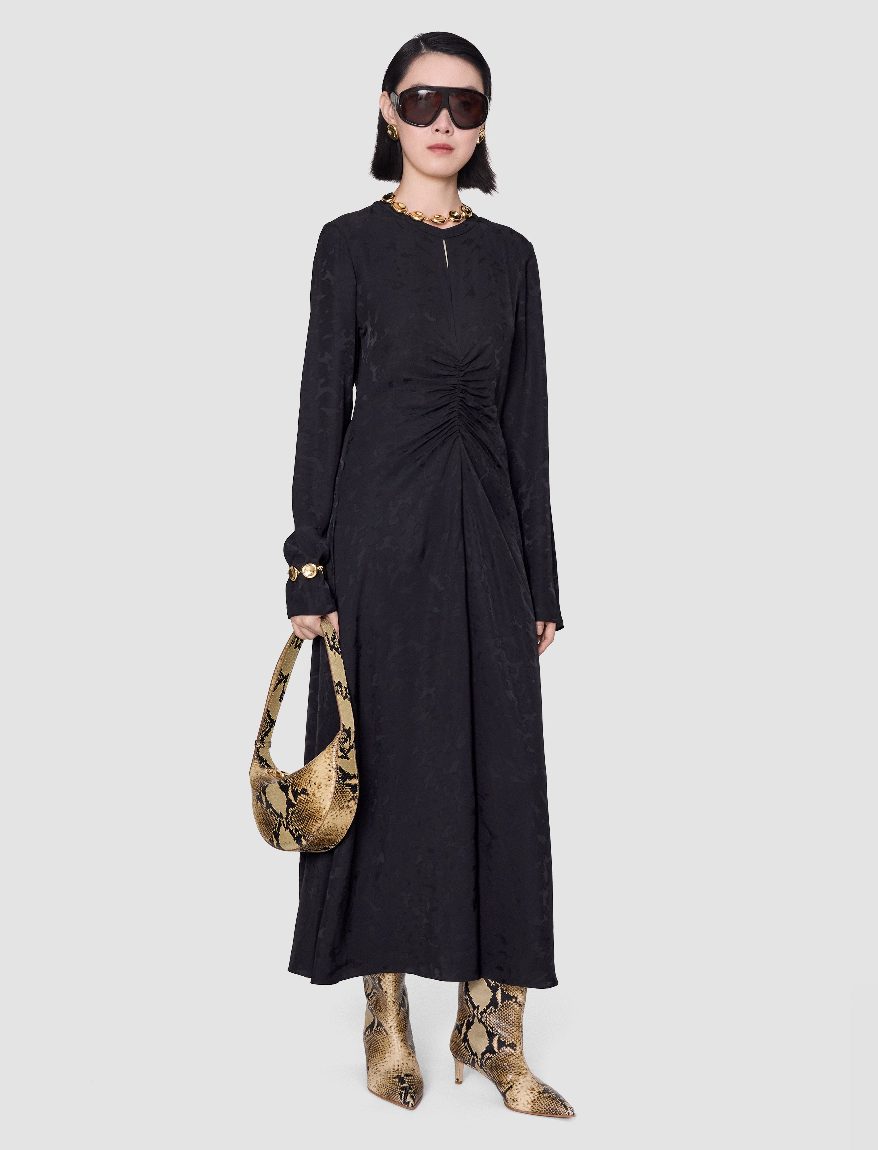 black-aurora-jacquard-dress-JOSEPH