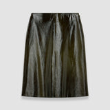 Green Baha Textured Patent Leather Skirt - Joseph