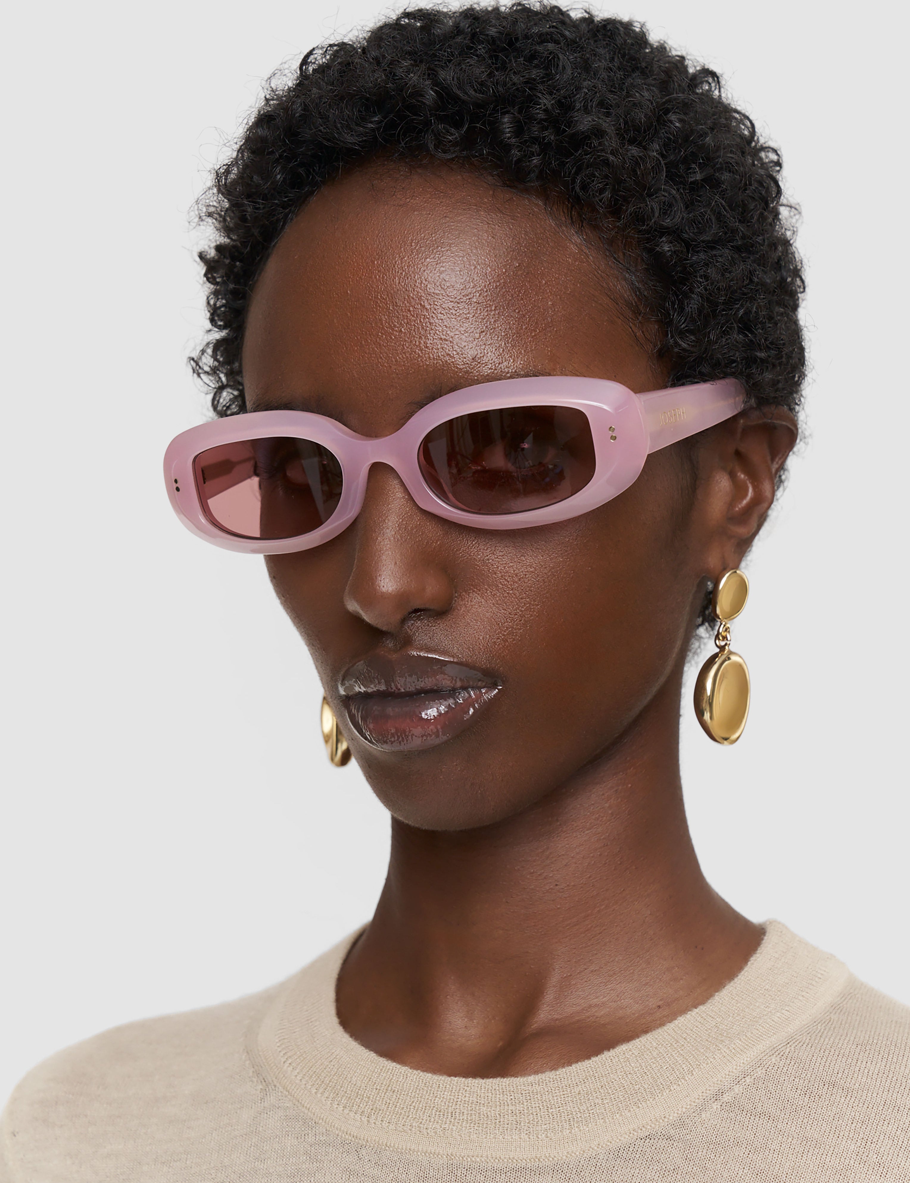 Pink Bahia Oval Sunglasses - Joseph