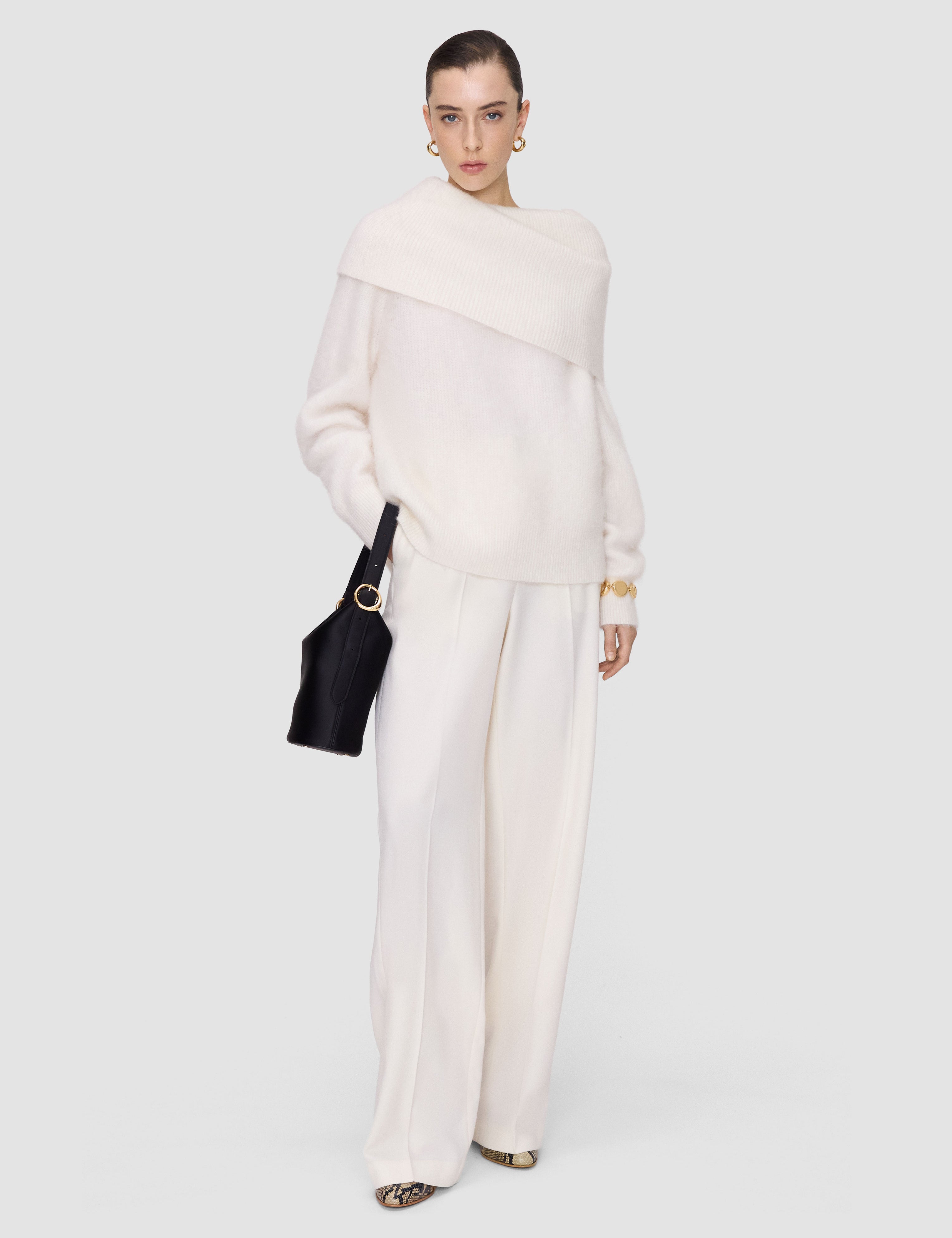White Bee Brushed Knitted Jumper - Joseph