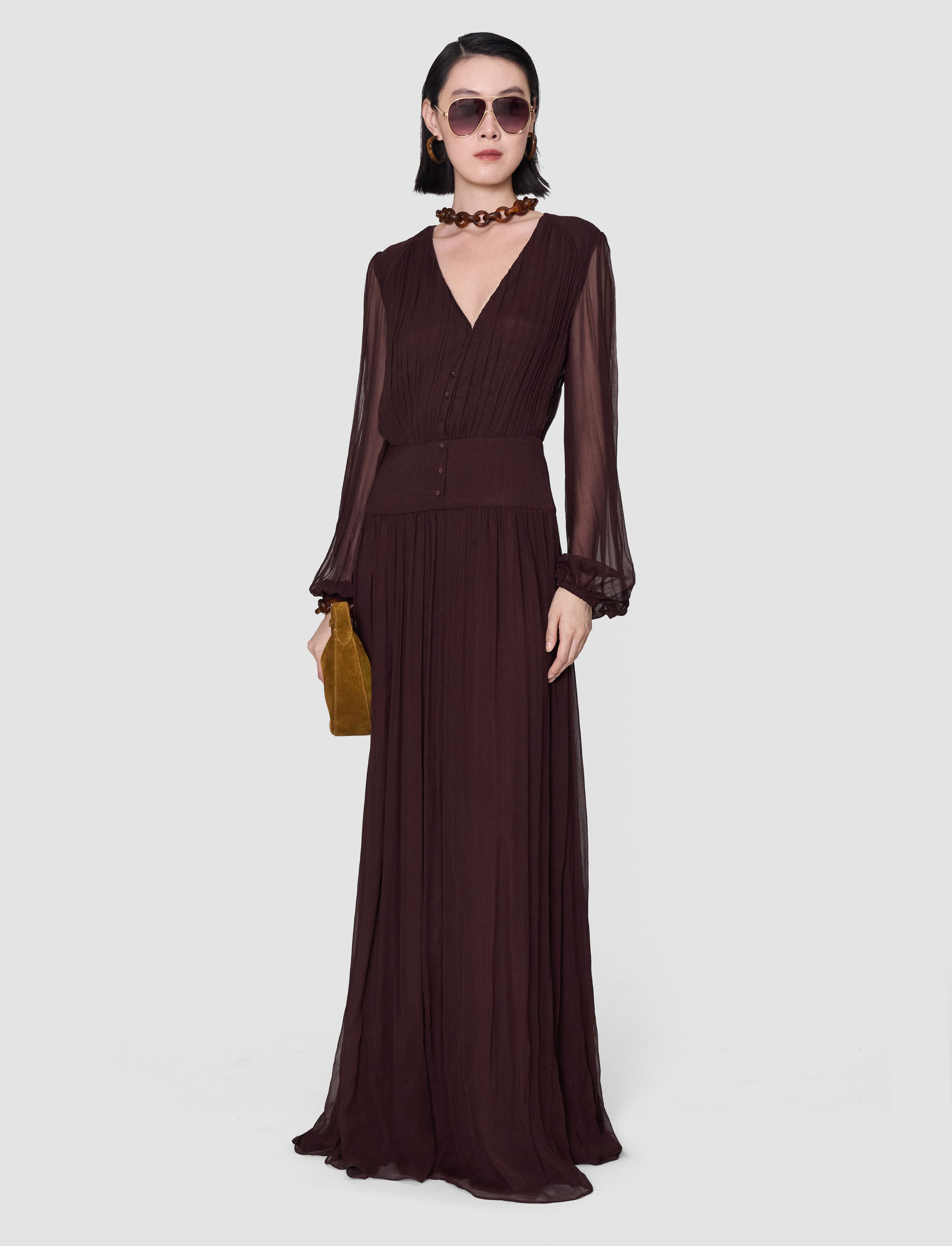 violet-robe-bianca-en-mousseline-de-soie-JOSEPH
